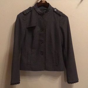 Military inspired gray wool jacket